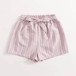 NWT Striped Belted Wide Leg Shorts Pull-On Waist